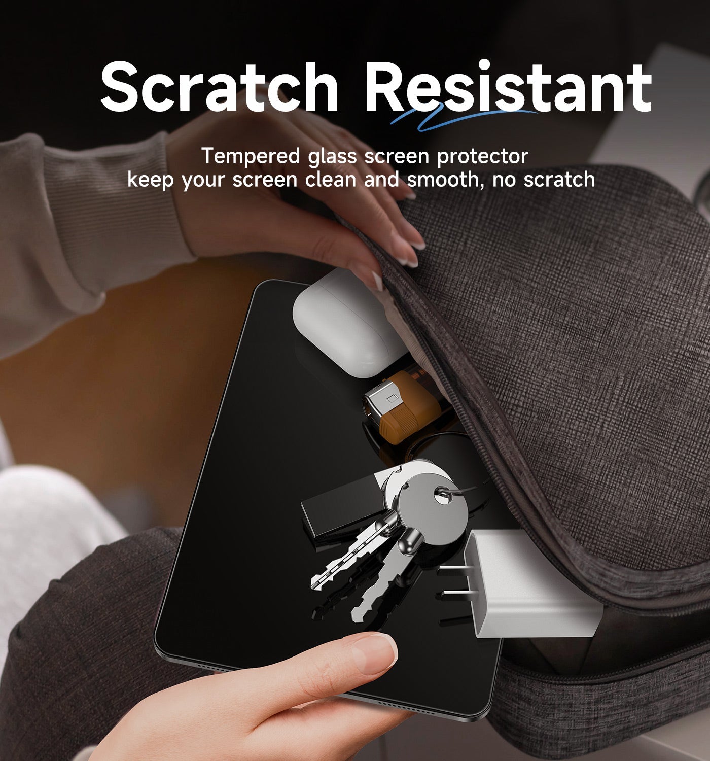 MAGIC JONE Screen Protector for iPad Tempered Glass Film Case Friendly & Apple Pencil Compatible