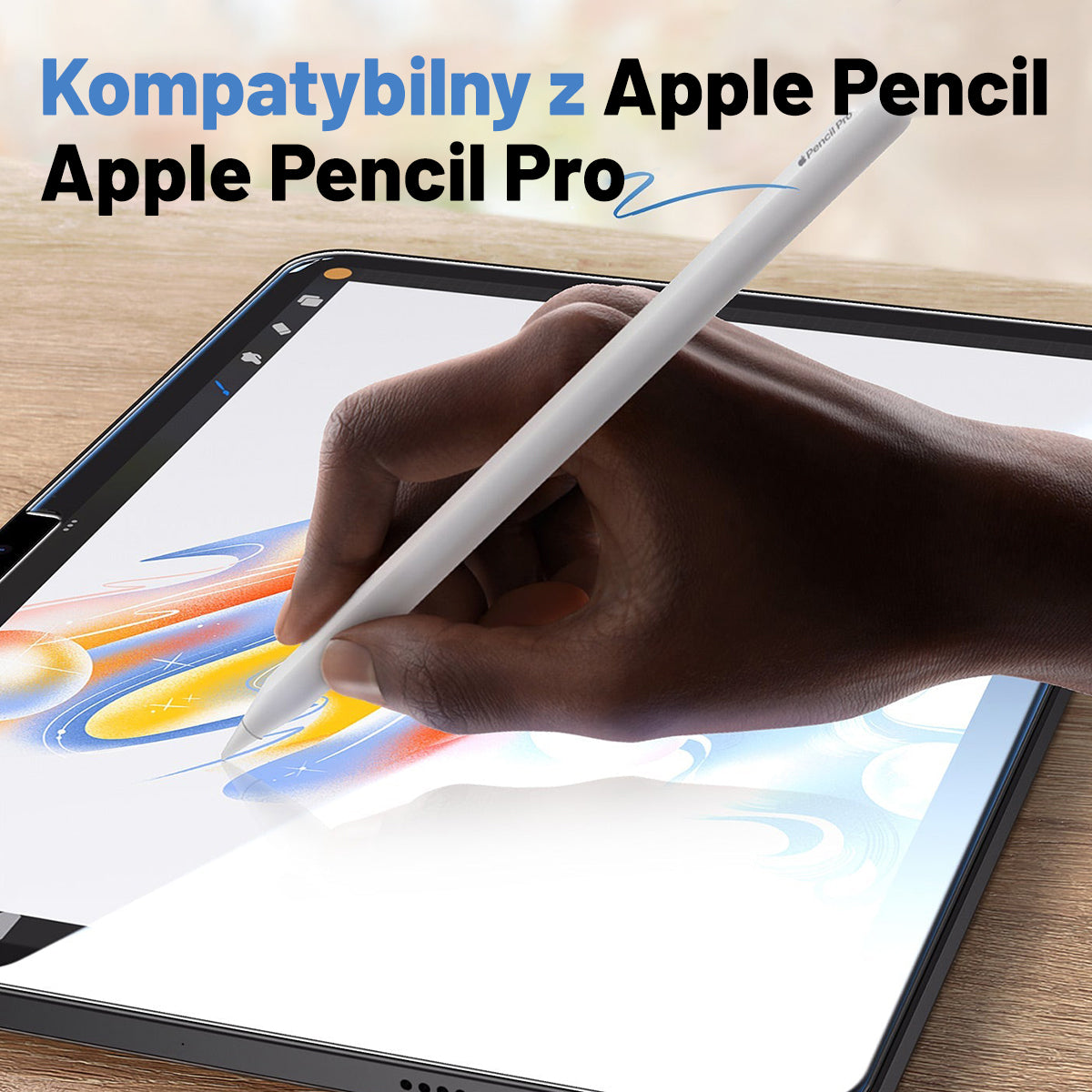 MAGIC JONE Osłona ekranu do iPada Folia ze szkła hartowanego Kompatybilna z etui i Apple Pencil